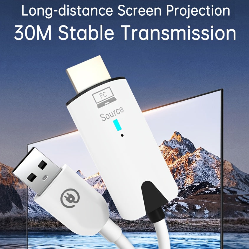 Transmisor y receptor inalámbricos de 30M con decodificación 4K, salida 1080P a 60Hz, 8 transmisores a 1 receptor, kit de extensión de video y audio inalámbrico 5G, adaptador de TV Stick, cable de exhibición para cámara, portátil, escritorio, PC, TV Box,