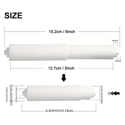 2 Piezas, Rodillo De Soporte De Papel Higiénico, Reemplazo De Varilla De Papel Higiénico Ajustable Blanco Con Resorte, Diseño De Plástico Duradero