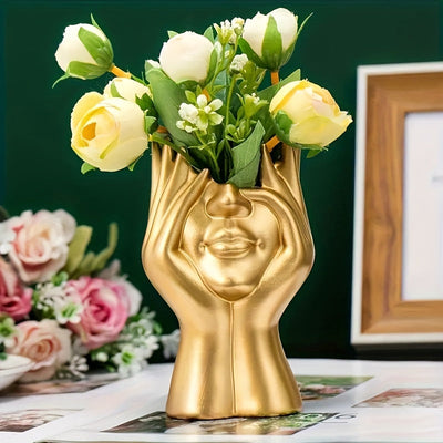 Jarrón de Resina Moderno - Perfecto para Decoración de Escritorio, Regalo Ideal para San Valentín, Día de la Madre y Día del Padre