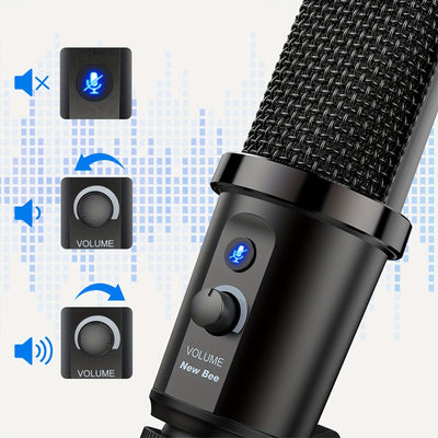 Kit de Micrófono USB Profesional, Plug and Play - Ideal para Estudios, E-Sports y Grabación con Calidad de Sonido Clara