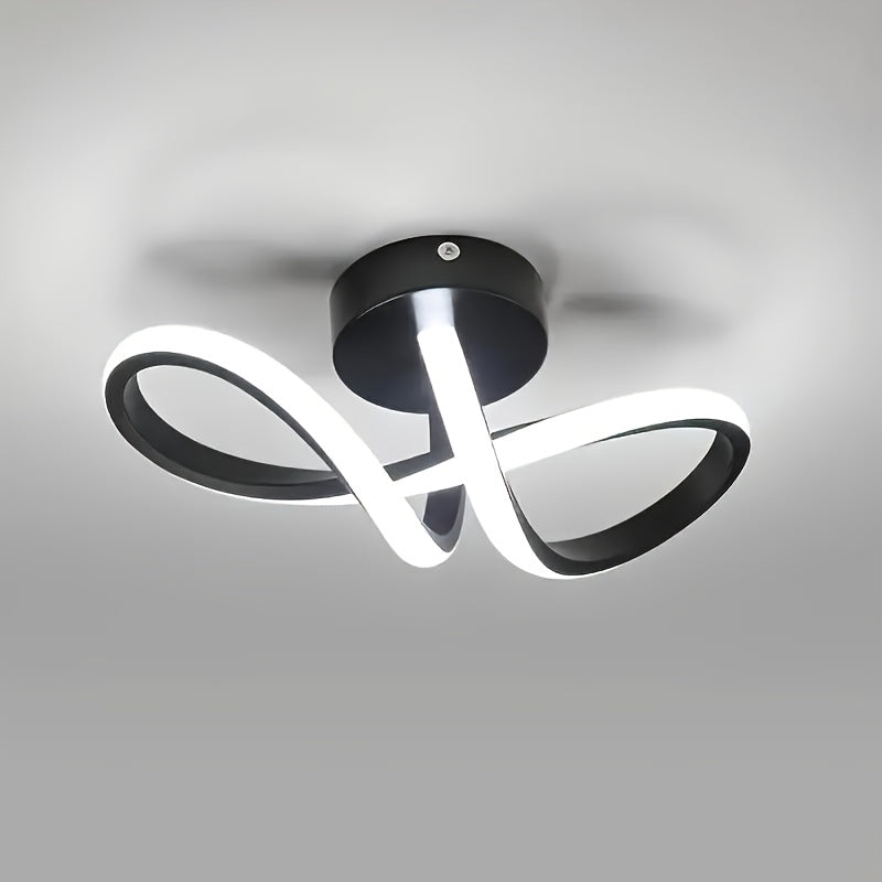 Lámpara de techo LED moderna con 3 ajustes de temperatura de color (3000K, 4500K, 6500K) - Diseño elegante en blanco y negro, ideal para sala, dormitorio, cocina, ático, pasillo y balcón, luz de techo moderna|Diseño delgado|Construcción duradera en metal