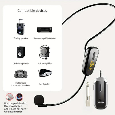 Sistema de micrófono inalámbrico JYX U-200 con pantalla LED, USB-C y conector de 3,5 mm, sonido claro y original de alta calidad, adecuado para fitness, enseñanza, actuaciones, sistemas de sonido y podcasts.
