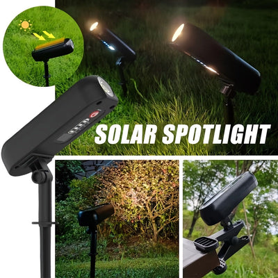 2 piezas de luces solares para jardín al aire libre, luz cálida, luz verde, luz de árbol, luces de paisaje para jardín, luces solares de iluminación IP65, impermeables para jardín, camino, lugar turístico, luz de proyección de patio, luz de decoración de