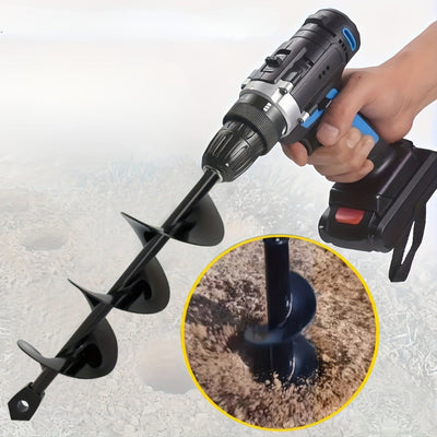 1pc Kit de Taladro Manual Resistente – Muestreador de Suelo en Forma de Cuchara y Broca Espiral, Herramienta Metálica Hexagonal para Plantar, Excavar y Aflojar Tierra