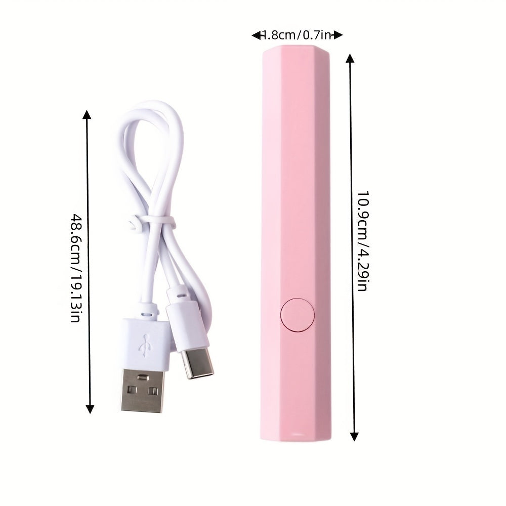 1pc Mini Lámpara De Uñas De Gel LED Recargable, Lámpara De Curado De Uñas LED Portátil, Secador De Uñas, Lámpara De Uñas LED UV De Gel Portátil, Lámpara De Uñas De Gel LED Profesional, Adecuada Para Salón De Uñas En Casa DIY