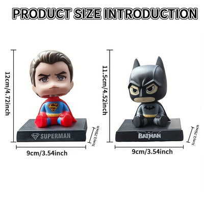 Figura de coche de Batman y Superman, decoración única para el salpicadero, adorno para escritorio, decoración para escritorio, mesa de noche, es la mejor opción para regalos de cumpleaños, Navidad, Halloween, Acción de Gracias.