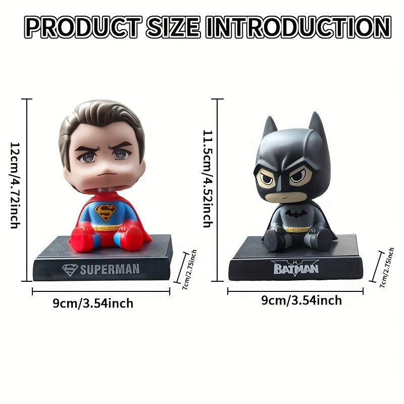 Figura de coche de Batman y Superman, decoración única para el salpicadero, adorno para escritorio, decoración para escritorio, mesa de noche, es la mejor opción para regalos de cumpleaños, Navidad, Halloween, Acción de Gracias.
