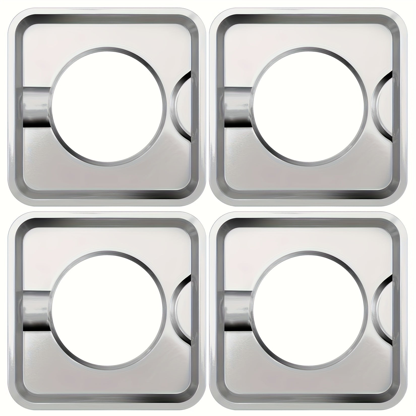 Base de estufa de gas de acero inoxidable para el hogar, cubierta cuadrada del quemador, bandeja de goteo, cubiertas de revestimiento de quemador de estufa de gas (19,48 cm X 19,48 cm) - Compatible con WP786333, 786333, AP6011553, PS11744751