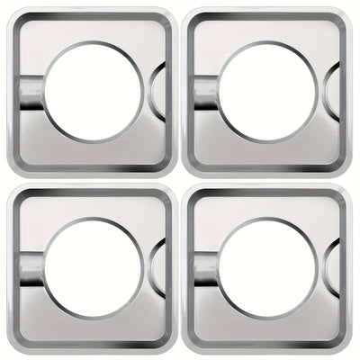 Base de estufa de gas de acero inoxidable para el hogar, cubierta cuadrada del quemador, bandeja de goteo, cubiertas de revestimiento de quemador de estufa de gas (19,48 cm X 19,48 cm) - Compatible con WP786333, 786333, AP6011553, PS11744751