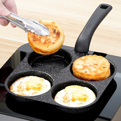 1pz Sartén de Hierro Fundido Antiadherente para Huevos y Tortillas GUANHUANG con Espátula - Compatible con Estufas de Gas/Eléctricas, Sartén Portátil para Desayuno en Casa y Viajes