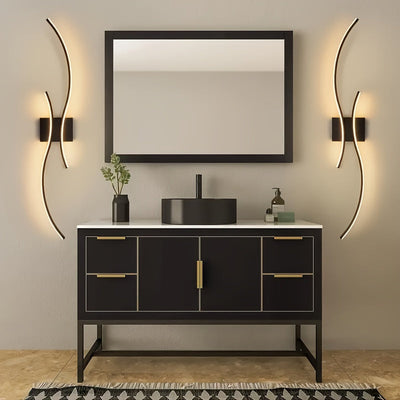 Aplique de pared LED moderno con función de luz regulable, material de vidrio, para sala de estar, comedor, oficina, dormitorio - Montaje semi empotrado, accesorio desmontable, cableado, no requiere batería, compatible con 85-265 V, incluye herrajes de i