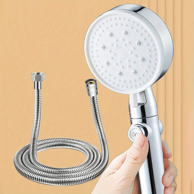 Nuevo Llave de Parada de Agua Plateada de Cinco Velocidades: Cabezal de Ducha con Filtro Presurizado, Calentador de Agua de Ducha, Agua Purificada para el Hogar, Set de Belleza de Descloración, Estilo Clásico