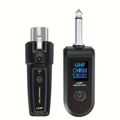 Sistema de adaptador de micrófono inalámbrico a XLR con carga USB-C, pantalla digital de 2,4 GHz - Ideal para mezcla de audio de guitarra, micrófono inalámbrico recargable