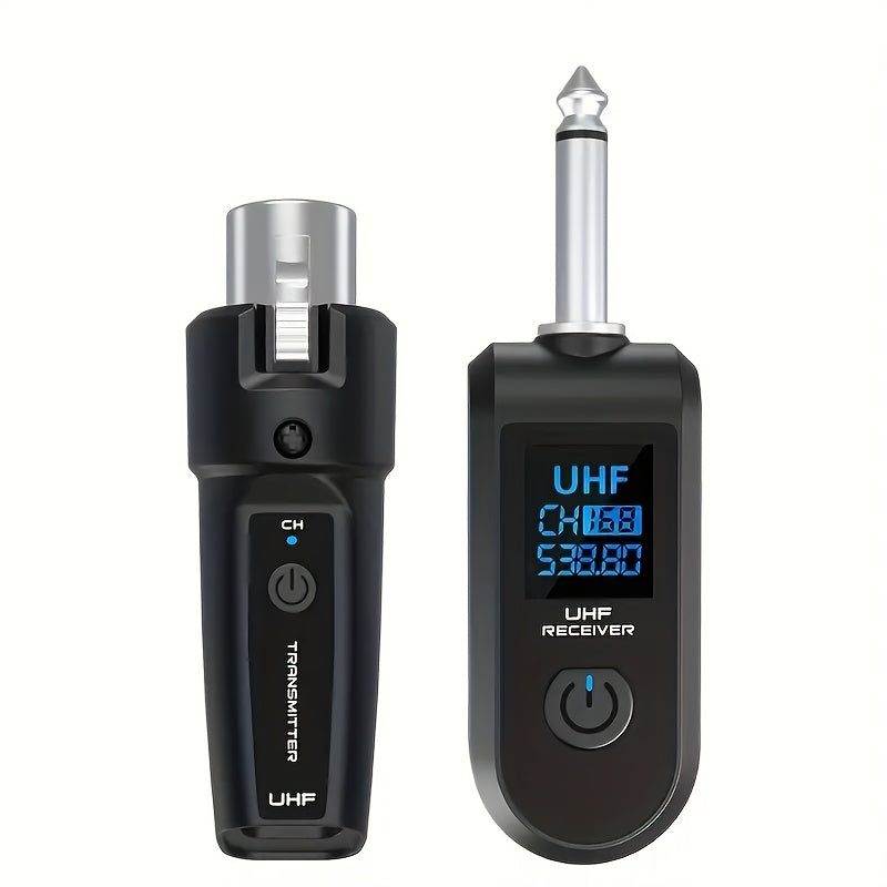 Sistema de adaptador de micrófono inalámbrico a XLR con carga USB-C, pantalla digital de 2,4 GHz - Ideal para mezcla de audio de guitarra, micrófono inalámbrico recargable