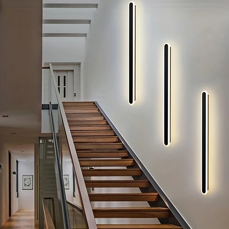 1pc Luz de Pared LED Lineal Moderna - Extra Larga 40.01/59.99/79.98/100.0 cm, Diseño Minimalista en Metal Mate , Iluminación Interior/Exterior para Sala, Entrada, Patio u Oficina - Diseño Lineal Eficiente Energéticamente, Acabado Premium, Construcción Du