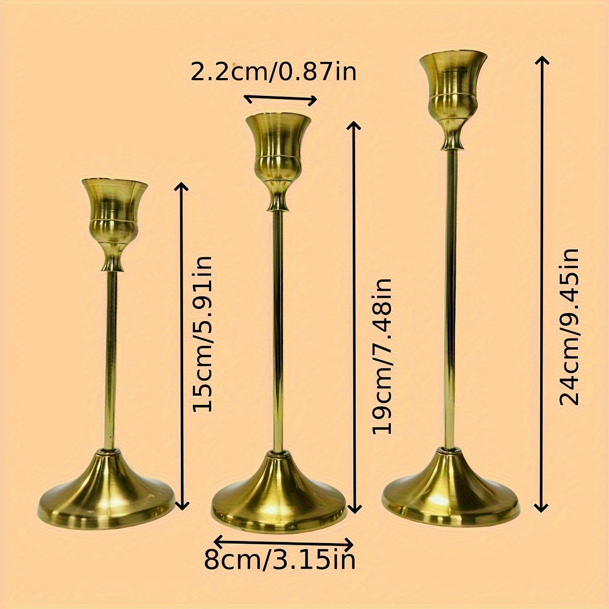 Un juego de 30 portavelas dorados de latón, candelabros al por mayor, decoración vintage para velas, soportes metálicos adecuados para la decoración del hogar, centro de mesa festivo y chimenea, Ideal para Navidad, Perfecto para Acción de Gracias