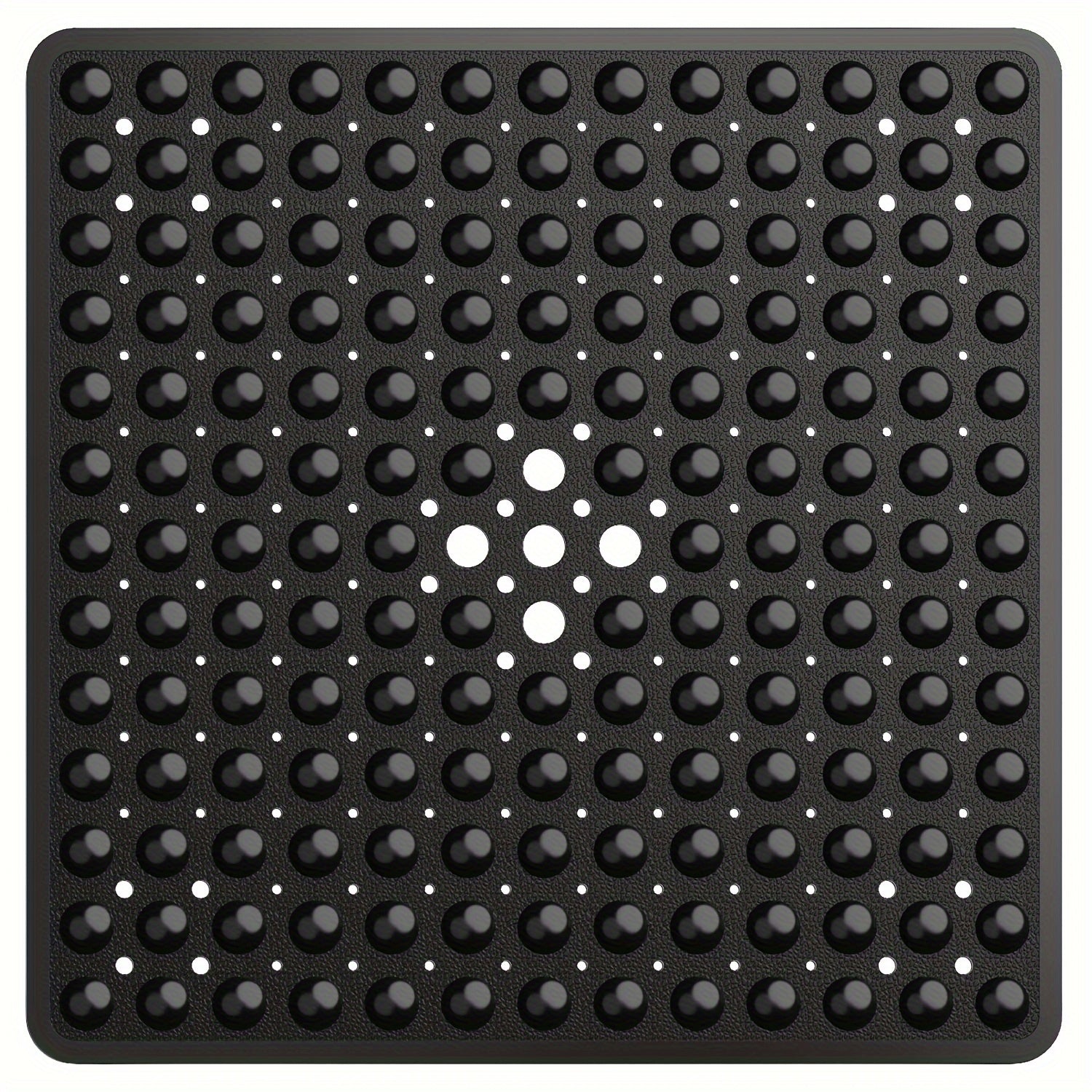 Alfombrilla cuadrada antideslizante, con agujeros centrales grandes, que ralentiza el flujo del agua, fácil de limpiar, 53X53 pulgadas