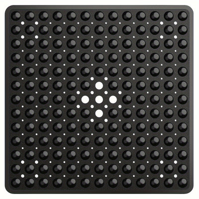 Alfombrilla cuadrada antideslizante, con agujeros centrales grandes, que ralentiza el flujo del agua, fácil de limpiar, 53X53 pulgadas