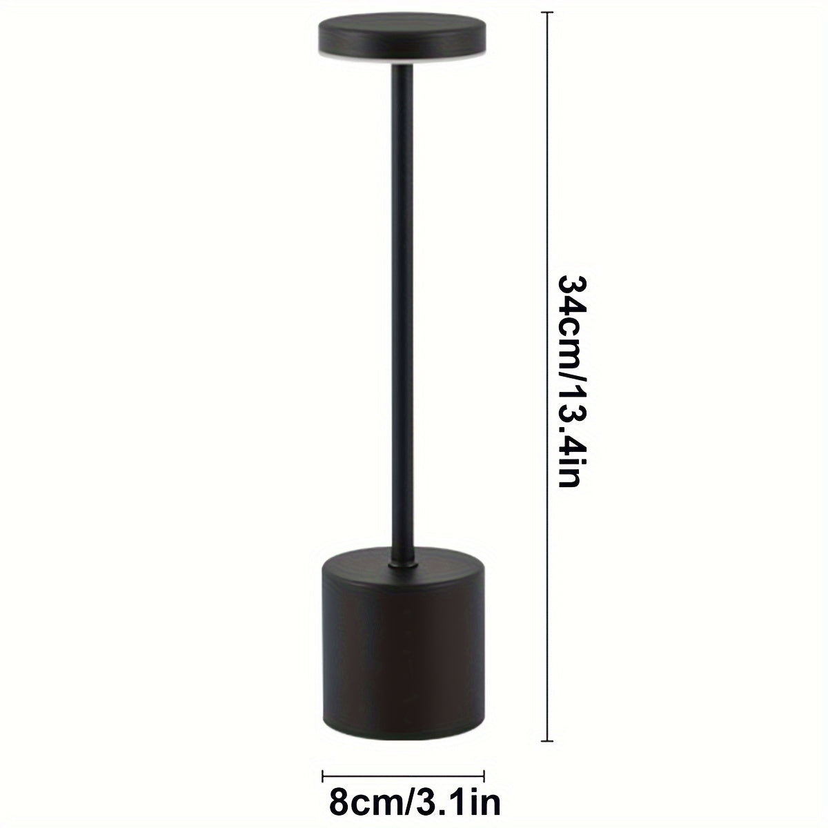 1pieza Lámpara de mesa de metal moderna con toque, carga USB, color ajustable, regulable, pequeña luz nocturna, acabado pulido, color sólido, base de aluminio cepillado, con batería de litio recargable, para decoración de sala de estar, dormitorio, mesa