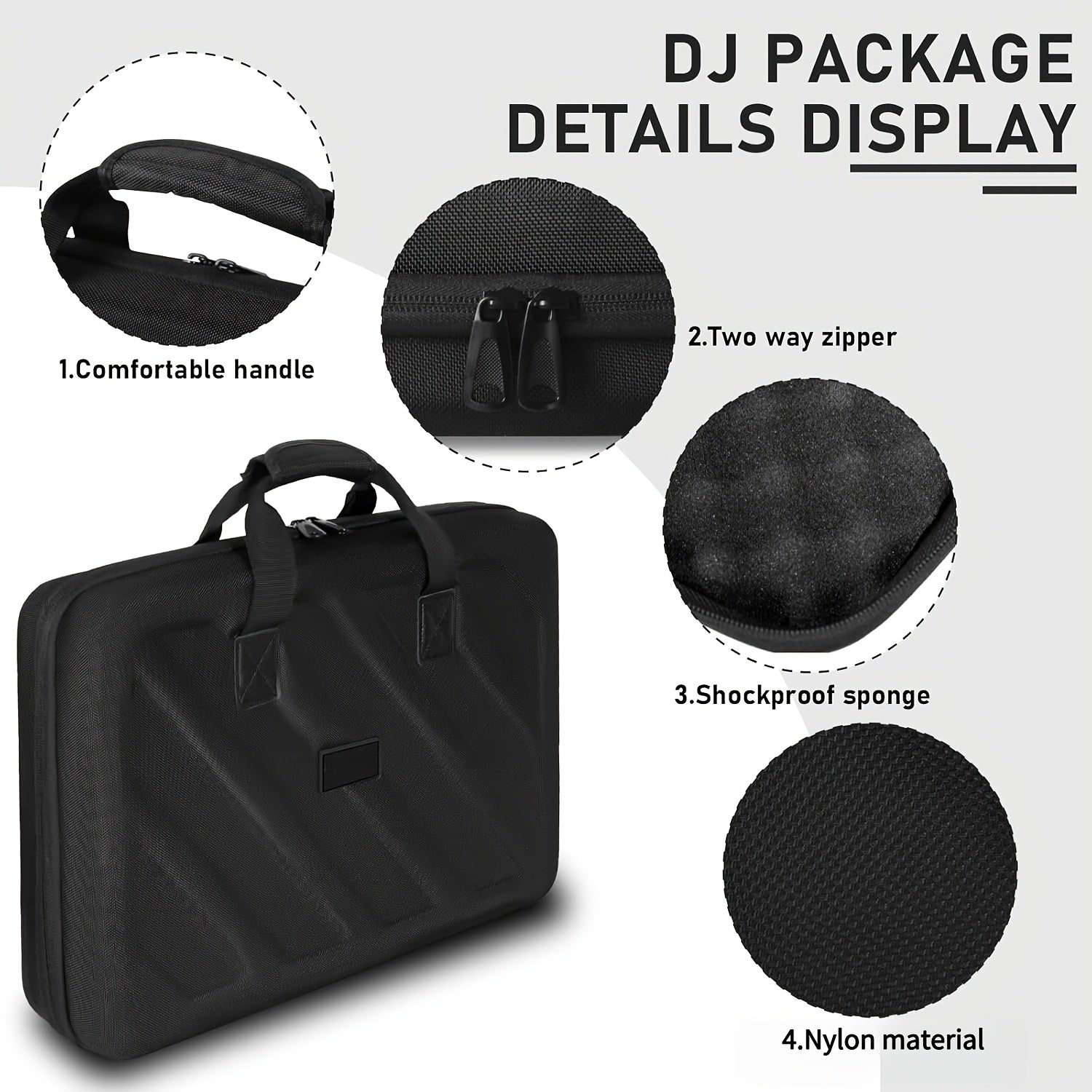 Estuche de transporte para equipo DJ negro para Pioneer DDJ400 SR2 SX 800 FLX46 1000 XDJRX3Z RR, hecho de acetato de etileno vinilo (EVA)