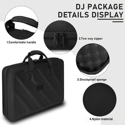 Estuche de transporte para equipo DJ negro para Pioneer DDJ400 SR2 SX 800 FLX46 1000 XDJRX3Z RR, hecho de acetato de etileno vinilo (EVA)