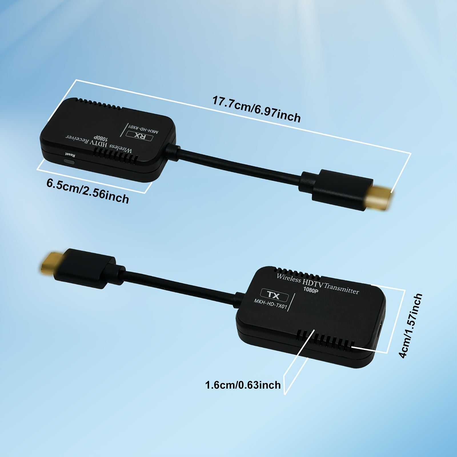 Kit de transmisor y receptor inalámbrico de televisión de alta definición, MTR1, transmisión de alta definición 1080P, soporte de visualización de uno a uno, proyección a 50 metros de distancia para ordenador portátil/ordenador anfitrión a punto a punto