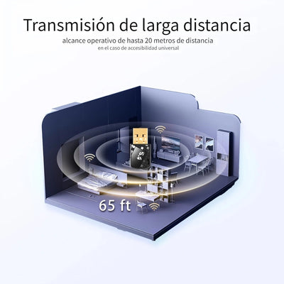 Adaptador sin varillas Wimotek 5.4 para PC/Computadora - Conectar y Listo, Compatible con Versiones Anteriores de 5.3/5.1/5.0/4.2/4.1/4.0, Sin Controladores en Windows 11/10/8.1, Conecta 7 Dispositivos al mismo Tiempo, Adaptador WiFi para PC