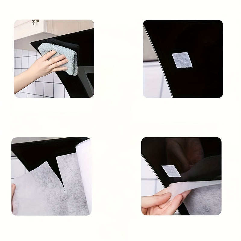 Adhesivo de Filtro para Campana Extractora de Cocina Resistente a Altas Temperaturas - Papel Absorbente de Aceite Desechable con Ventosa Lateral para Instalación Fácil, Blanco, Protege los Armarios del Graso y Derrames, Limpieza del Área de Cocción | Sol