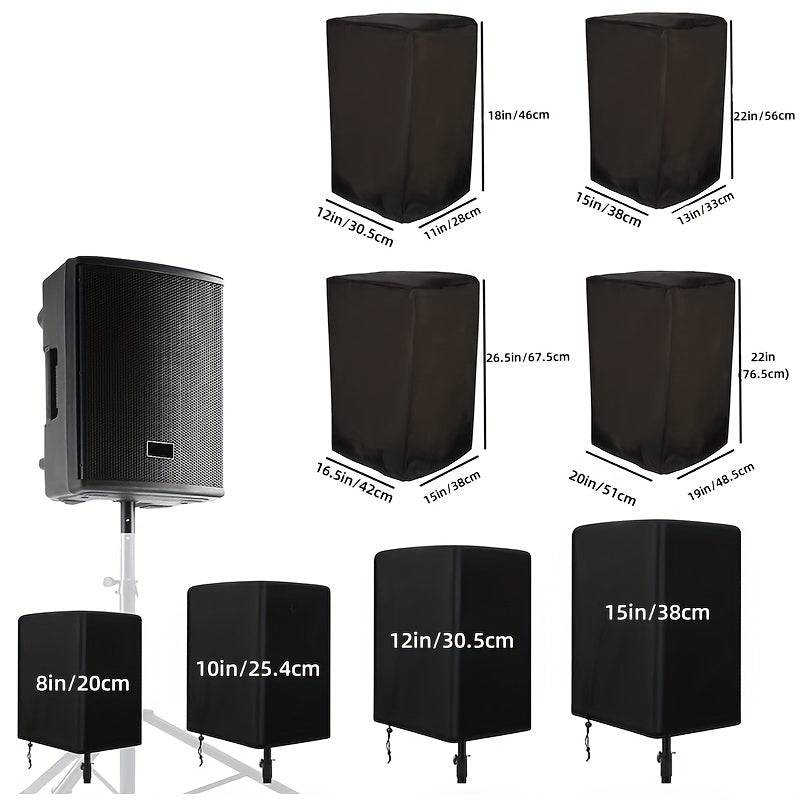 Funda para parlantes resistente para todo clima - Impermeable, antipolvo y resistente al sol, de poliéster para uso en interiores/exteriores, negra, compatible con parlantes con soportes, funda para parlantes de interior | Protección versátil para parlan