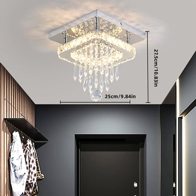 1 lámpara moderna de lujo ligero cuadrada/redonda LED con luz variable tricolor para pasillo, balcón y dormitorio sin interruptor/controle remoto