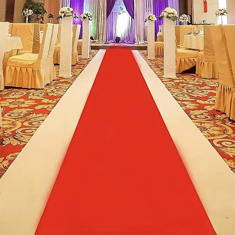 1pc Alfombra Corredor Desechable Roja, Alfombra Lavable A Mano, Adecuada Para Decoración De Hogar, Accesorios De Habitación, Sala De Estar, Pasillo, Celebración, Apertura De Exposiciones, Fiesta De Cumpleaños, Decoración De Escenario, Decoración Interior