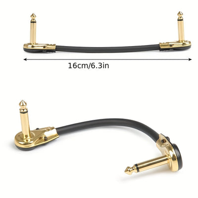 6pcs GOKKO Cables de Parche para Guitarra de 6 Pulgadas - Ultra Silenciosos y Flexibles, Conectores de Ángulo Recto Chapados en Oro, Cobre OFC Duradero, Impermeables y Resistentes a la Temperatura, Diseño de Bajo Perfil para Actuaciones En Vivo, Cable de