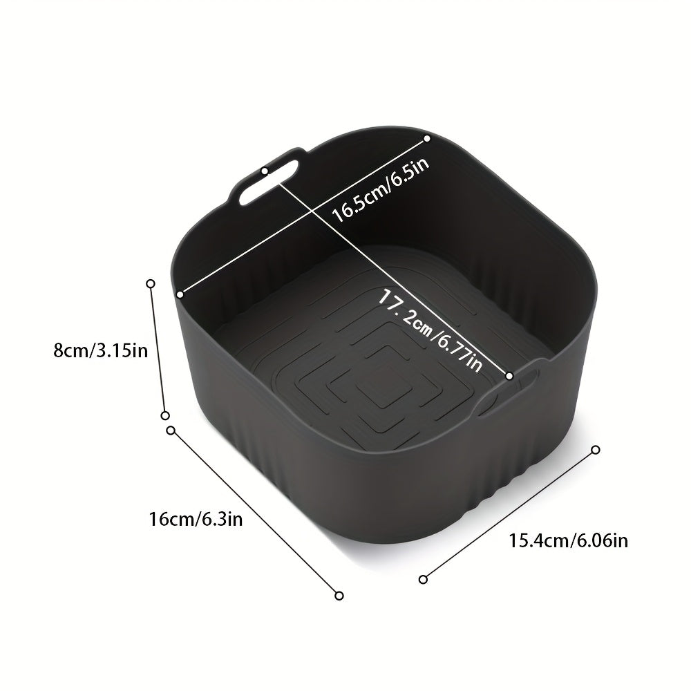 Juego de 1/2 bandejas cuadradas de silicona para freidoras de aire, compatibles con accesorios del Philips HD9252, superficie antiadherente, apto para horno y microondas, fácil de limpiar, accesorios multifuncionales para cocina