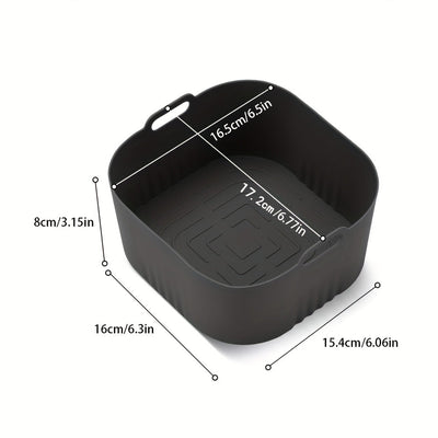 Juego de 1/2 bandejas cuadradas de silicona para freidoras de aire, compatibles con accesorios del Philips HD9252, superficie antiadherente, apto para horno y microondas, fácil de limpiar, accesorios multifuncionales para cocina