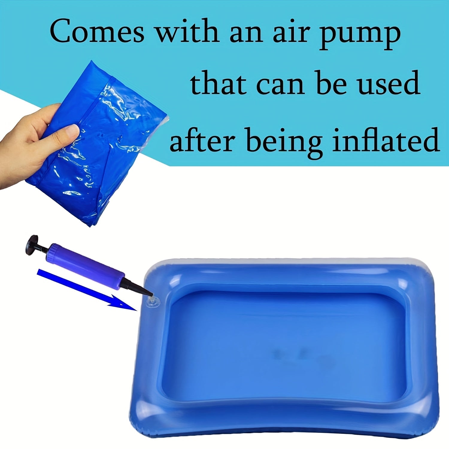 1 pieza, baño de pies inflable cuadrado, baño de pies portátil, escalera de entrada al estanque, kit de limpieza y pedicura para estanques.