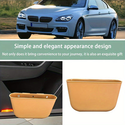 1pieza Mini Cubo de Basura para Puerta de Coche - Plástico Duradero, Diseño Ahorrador de Espacio para Acceso Fácil, Ideal para Almacenamiento y Organización de Coche, Organización de Coche | Cubo de Basura Compacto | Cubo de Plástico Duradero, Accesorios