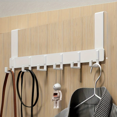 1pc Colgador de Puerta Estiloso con 6 Ganchos - Instalación Fácil Sin Taladro, Acabado Elegante, Organizador Montado en la Puerta para Entrada, Dormitorio o Armario - Soporte Multiusos Duradero, Accesorio Moderno para el Hogar, Ahorra Espacio