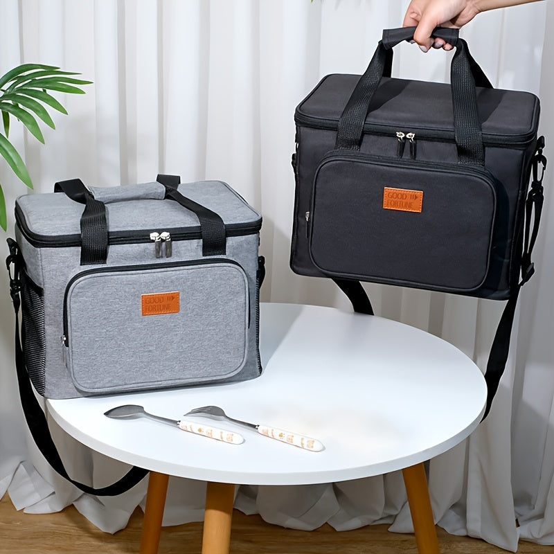 1 bolsa de almuerzo, bolsa aislada de mano y cruz, bolsa de picnic de hombro no alimentaria, paquete de hielo para coche al aire libre, bolsa de caja de almuerzo térmica, adecuada para acampar, trabajar, ir a la escuela, etc.