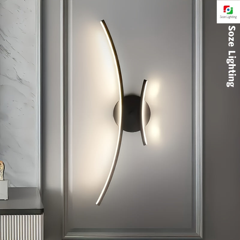 Luz de tocador LED moderna para espejo de baño - Sconce semi-engastado minimalista con sombra de acrílico, cableado, hardware de instalación incluido, ideal para sala de estar, dormitorio, pasillo, hotel, oficina - Iluminación de grado comercial, luz de