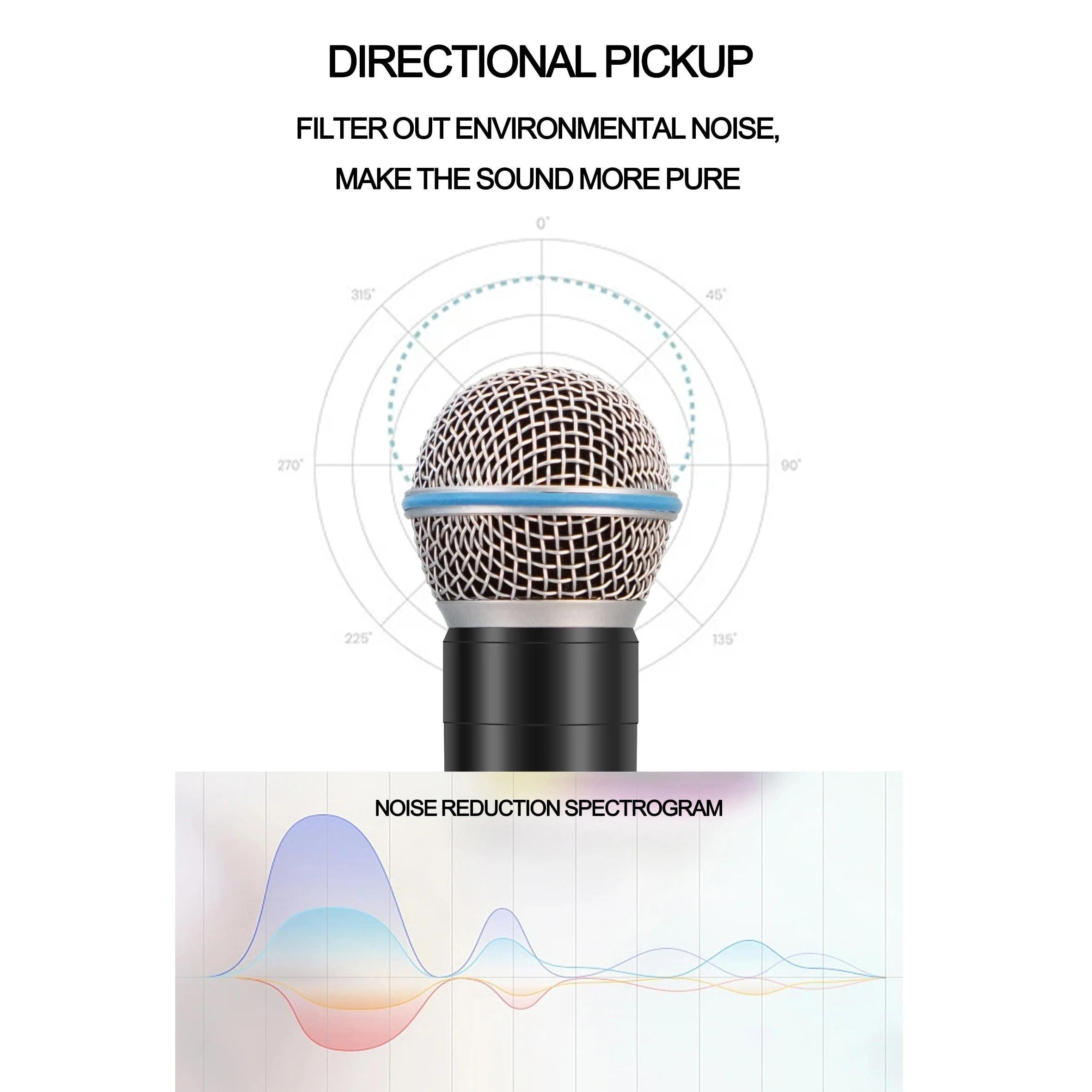 Micrófono inalámbrico GLXD4, sistema profesional de karaoke de mano de 4 canales para karaoke en casa, reuniones, fiestas, DJS, bodas, configuraciones familiares de KTV