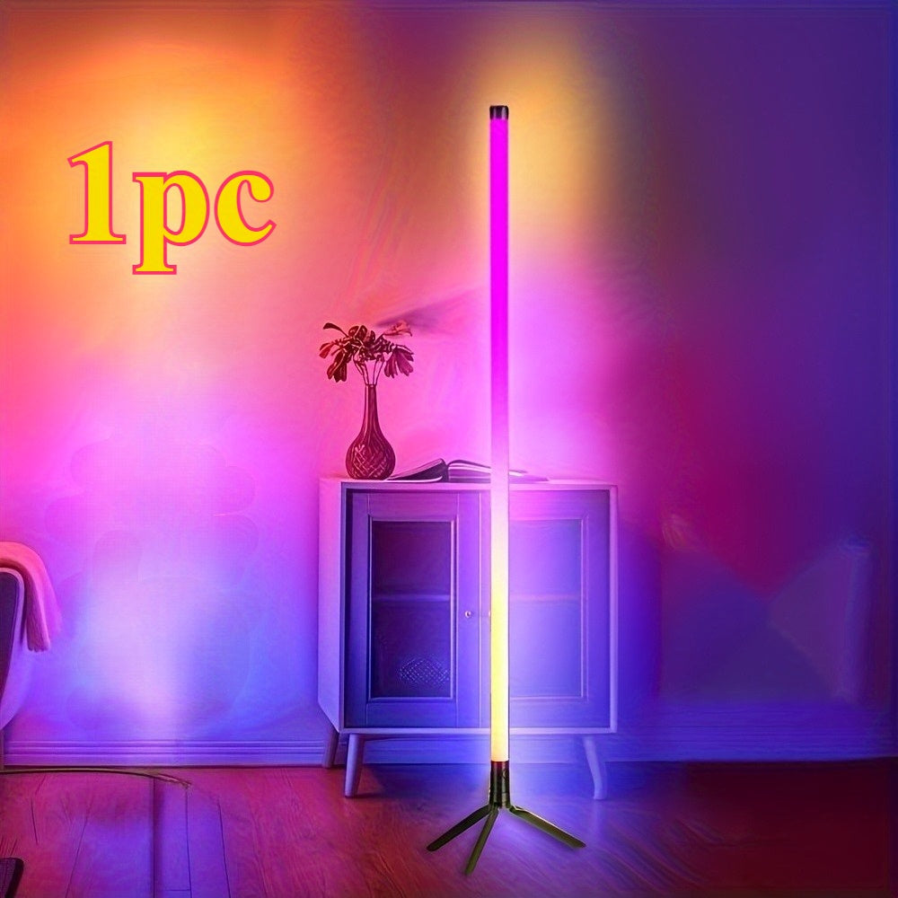 1pc, Lámpara de Piso LED RGB Ajustable Multicolor con Sensor Infrarrojo y Función de Sincronización Musical, Alimentación USB, Ideal para Salas de Juegos, Bailes, Reuniones Familiares, Decoraciones Navideñas, Regalo Perfecto para Amigos, Mejor Opción par
