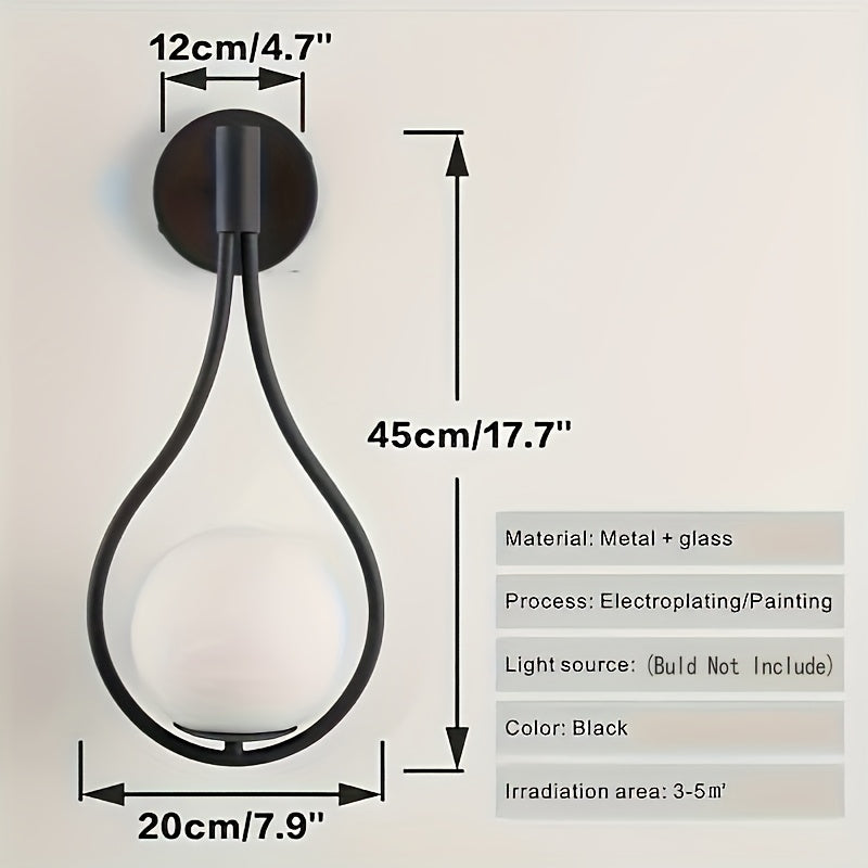 Aplique de Pared Estilo Medio Siglo con Acabado en Latón Antiguo - Diseño Elegante de Lágrima para Dormitorio, Baño, Sala de Estar o Pasillo - Base E27 (Bombilla No Incluida), Iluminación para Dormitorio | Iluminación Sofisticada | Construcción Metálica,