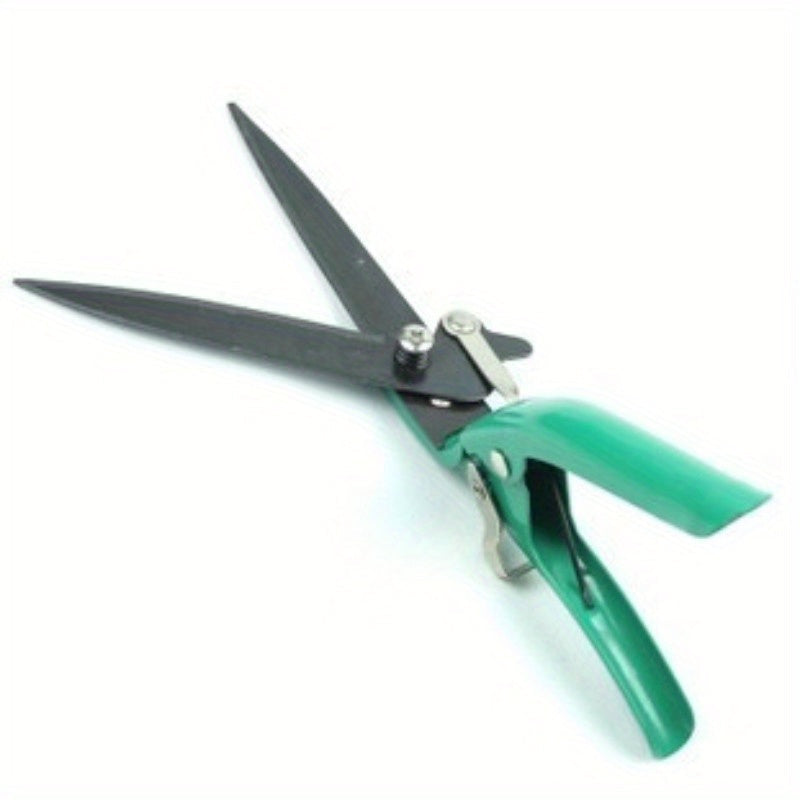Tijeras de césped ergonómicas de acero al carbono - Tijeras de jardín de alta precisión con cuchillas dentadas, duraderas y fáciles de limpiar, no se necesitan energía eléctrica para el jardinería doméstico, cortar el césped, recortar flores, tijeras de