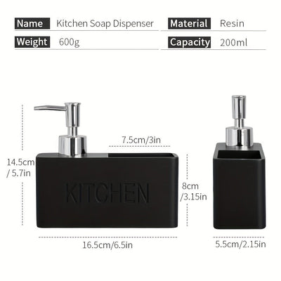 Dispensador de jabón multifuncional, botella de loción con portaesponja, dispensador de jabón líquido para baño, botella recargable práctica para lavabo, accesorios de baño