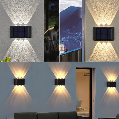 2 espejos convexos solares para pared, luces decorativas para exteriores, ideal para decorar villas, jardines y patios, luces de paisaje sin cables y sin costo de electricidad