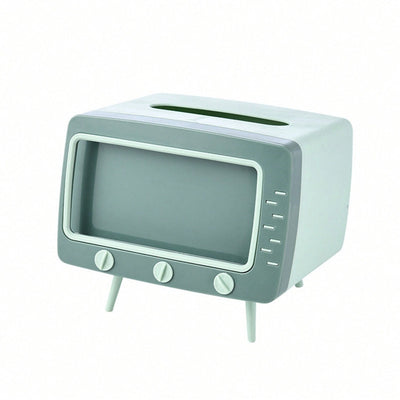 1/2pcs Soporte para Caja de Pañuelos Retro TV Cubierta para Caja de Pañuelos Lindo y Práctico Soporte para Teléfono Celular Soporte para Tampones para Baño, Cocina, Dormitorio, Mesas y Escritorios, Mesitas de Noche, Regalo Creativo
