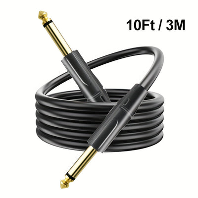 Cable de conexión para altavoz de guitarra de 6.35 mm, macho a macho, con reducción de ruido, núcleo de cobre libre de oxígeno de alta fidelidad, doble blindaje, ideal para conectar guitarras eléctricas, teclados, altavoces y micrófonos. Perfecto para re