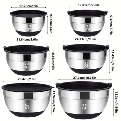 Juego de 22/32 tazones de acero inoxidable con tapa y rallador, anidables, antióxido, aptos para hornear, preparar, cocinar, mezclar ensaladas, servir alimentos, lavavajillas seguro, varios tamaños, ideal para Navidad, perfecto para Acción de Gracias