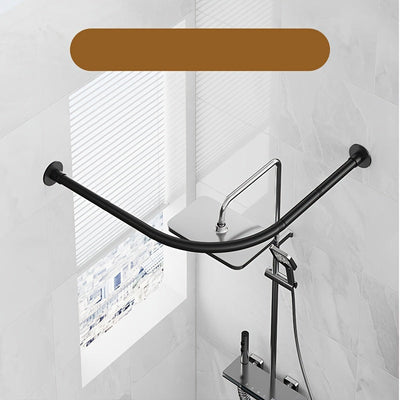 Juego de Cortinas de Baño con Barra Curva sin Agujeros, Juego de Barra para Cortina de Ducha, Barra Curva para Cortina de Baño, Cortina de Baño