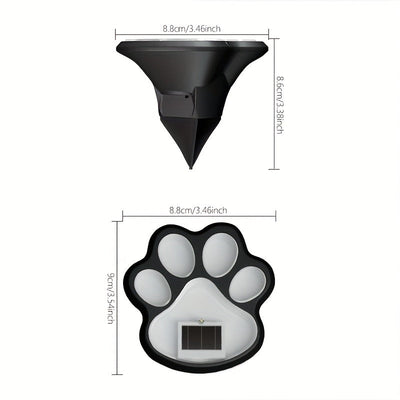 4 piezas de luces LED solares para patas de perro Shenzhi Tech – Iluminación decorativa para jardín, patio y césped con sensor inteligente, resistente al clima y fácil instalación, LEDs cálidos, diseño adorable de huella para amantes de mascotas, regalos